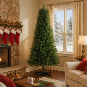 6FT Unlit Artificial Christmas Tree with 490 Tips, PVC Full Branches