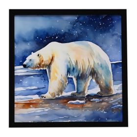 Polar Bear Framed Metal Print Bathroom, Kitchen, Office, Home Decor Wall Art Ready to Hang, Square, 8X8