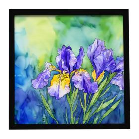 Tennessee Iris in Watercolor Framed Metal Print Bathroom, Kitchen, Office, Home Decor Wall Art Ready to Hang, Square, 8X8 (Default: Default)