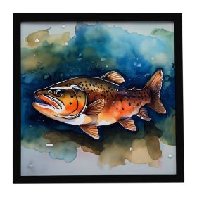 Brown Trout Framed Metal Print Bathroom, Kitchen, Office, Home Decor Wall Art Ready to Hang, Square, 8X8 (Default: Default)