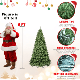 Prelit 5.6.7.8.9ft PVC Tree  Memory Wire (Option: 6foot PVC tree)